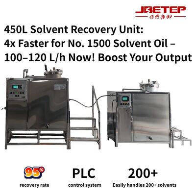 450L Solvent Recovery Unit: 4x Faster For No. 1500 Solvent Oil – 100–120L/h Now! Boost Your Output