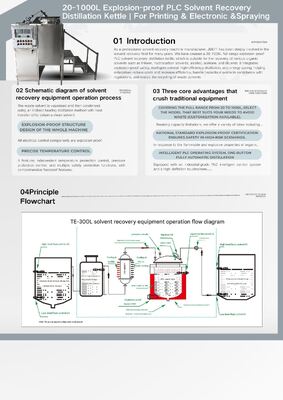 20-1000L Explosion-proof PLC Solvent Recovery Distillation Kettle with 95% Recovery Rate for Industrial Solvent Recycling
